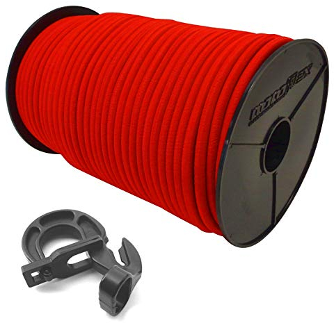 Seilwelt 10mm Expanderseil 40m Gummiseil + 30 Easyfix Haken Gummileine Planenseil Seil Plane in Rot