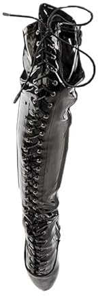 Pony Crotch Overknee High Heels schwarz Gr 38-46 Neu (38)
