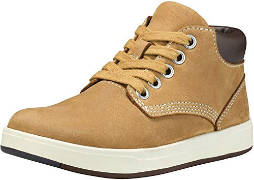 Timberland Davis Square Leather Chukka - Stivali Unisex Bambini, Giallo (Wheat), 35 EU