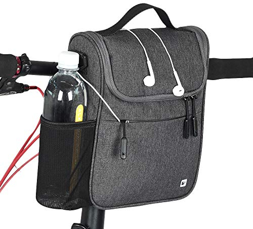 Rhinowalk Fahrrad Lenkertasche, Fahrradtasche vorne Lenker, Fahrradrahmentasche Fahrradkorb Fahrradtasche Professionelles Fahrradzubehör-Grau