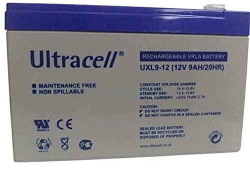 Ultracell UL9-12 12V 9Ah 9000mAh Rechargeable Lead Acid Battery