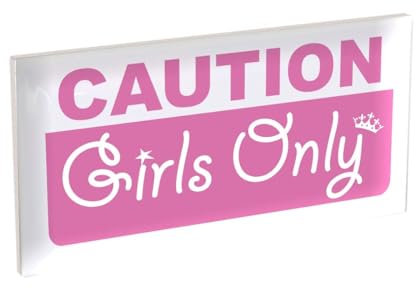 SmartGiftShop Children's Custom Personalised Bespoke Room Door Plaque/Sign - Premium Ceramic Sign 200m x 100mm (GirlsOnlyRoom)