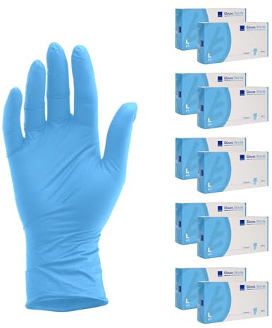 ABENA Nitrilhandschuhe L, 1000 Stück – Einmalhandschuhe Blau, handschuhe einweg, puderfreie & latexfreie – Einweghandschuhe in S, M, L & XL verfügbar