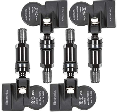4x RDKS TPMS Reifendrucksensor Reifendruckkontrollsystem Metallventil Schwarz Kompatibel mit Tesla Model 3, S, X 1034602-00-A