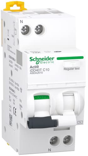 Schneider Electric - Acti9 iDD40T - disjoncteur différentiel départ - 1PN C 10A 6kA 30mA type AC - A9DA2610