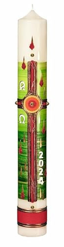 Osterkerzen 60 x 8 cm mit 10% Bienenwachs mit aktueller Jahreszahl