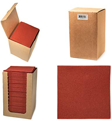Alvotex CHIC Airlaid 100 Coctailservietten, 1/4 Falten Stoffähnlich, Hochwertige Einwegserviette, Burgundy, 20x20 cm