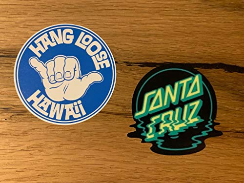 #761 / 2X Surfer Hang Loose Aufkleber 7,5 cm Sticker Board Hippie Surf Bus T1 T2 T3 Beach Vintage Retro Look USA Strand Urlaub