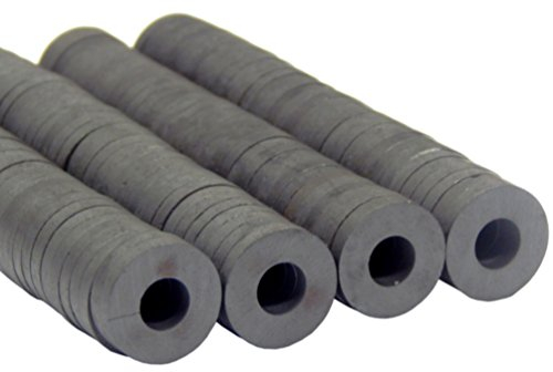 100stk. Ringmagnete, Ferrit magnet 17mm x 3mm Basteln, Werkeln, Basteln und Dekorieren, Bastelzubehör magnetisch, Donut Form, Farbe Schwarz
