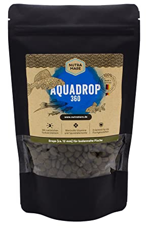 Nutramare Aquadrop360 750ml Futtertabletten | Aquarium-Hauptfutter für Bodenfische und Krebse, Spirulina, Formstabil