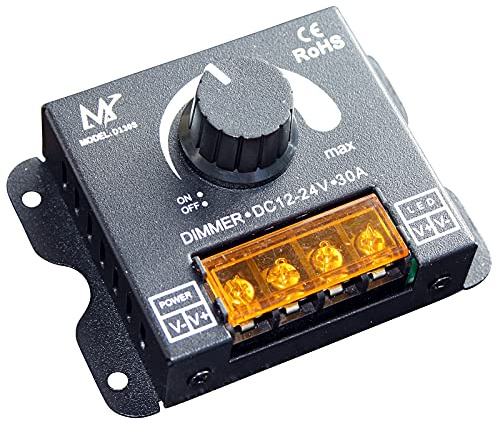 LED Dimmer 12V 24V 30A 360W PWM Regler DC Metallgehäuse Kabel LED-Streifen 12 24