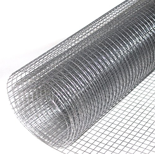 Volierendraht feuerverzinkt 6,4x6,4 mm Maschendraht Hasendraht Drahtgitter Gitterzaun punktgeschweißt Wühlmausschutz (6,4 x 500 mm, Länge 20 m)