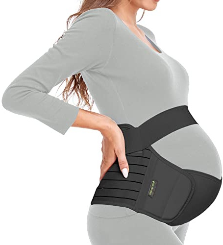ChongErfei Maternity Belt, Pregnancy 3 in 1 Support Belt for Back/Pelvic/Hip Pain, Maternity Band Belly Support for Pregnancy Belly Support Band (M: Fit Ab 35.5-47.3, Black)