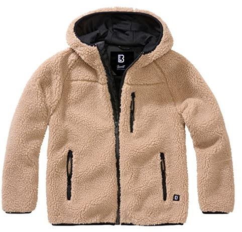 Brandit Kids Teddyfleece Jacket Hooded, Unisex Kids, camel, 134/140
