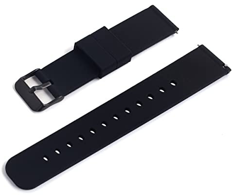 Adallor® 18, 20, 22mm Sport Bracelet de Montre en Silicone Étanche pour Homme et Femme | Band de Montre Caoutchouc de Remplacement de Réglable à Dégagement Rapide pour Montre Connectée et Classique