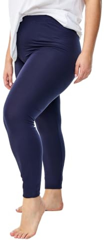 Zizzi Basic-Leggings Damen große Größen, Viskose, lang, mit Stretch | Lange Basic-Leggings aus weicher Viskose mit Stretch für Damen: hohe Taille, elastischer Bund, auch in großen Größen