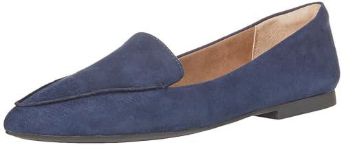 Amazon Essentials Women's Loafer Flat, Navy Microsuede, 7 UK