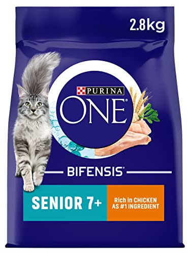 PURINA ONE Senior 7+ Chicken Dry Cat Food 2.8kg (Pack of 4)