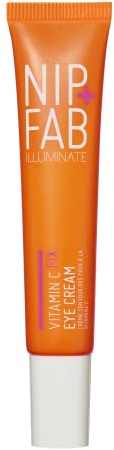 Nip+Fab Vitamin C Fix Eye Cream 10% 15ml | Augencreme mit Vitamin C, Peptiden, Koffein und Niacinamid für glattere, hellere Unter-Augenhaut, 3 Formen von Vitamin C