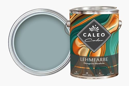 Caleo Color Pintura de arcilla verde grisáceo, 2,25 litros, pintura de pared ecológica para salón y demás, alta cobertura, sin goteo, sin olor