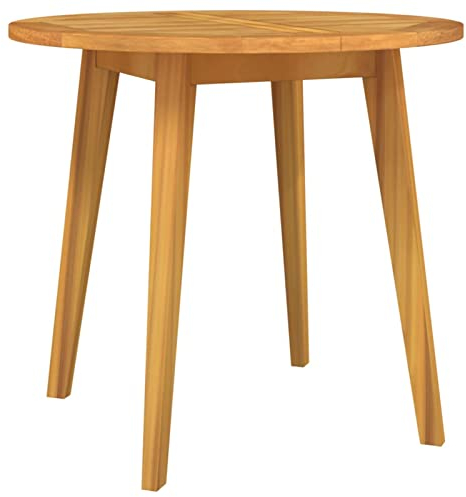 Festnight Kleiner Gartentisch Gartentisch Holz Tisch Rund Tisch Balkon Gartentisch Holz Outdoor Beistelltisch Ø85x75 cm Massivholz Akazie