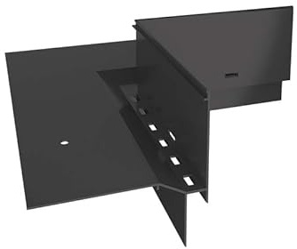 Renoplast® Aluminium Innenecke 90° für Traufprofil W60 Graphit | Fertigstellung von Terrassen und Balkonen | Belüftete Böden Erhöht | Wasser ablaufsysteme Winkelprofil | Pulverbeschichtetes