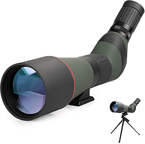 Teleskop Outdoor Astronomie Landschaft Wildtiere Schießen Bogenschießen 20-60x80mm Spektiv - HD Optik Wasserdicht Monokular Teleskop für Vogelbeobachtung - mit Stativ Tragetasche