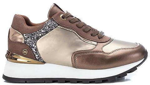 XTI - Zapatilla Mujer Bronce - Calzado Cómodo y Versátil - Moda Casual - Modelo 14199102 (Talla 36)