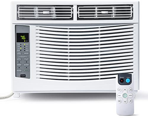 Adoolla Window Air Conditioner 6,000 Btus, Turbo Fast Cooling Up to 250 Sq.Ft. Flexible Window Opening(T Design), Window AC Unit with Remote & APP Control, Easy Install Kit, Auto Restart, 24H Timer