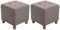 CLP 2er Set Sitzhocker Pharao mit Stoffbezug I Sitzwürfel mit hochwertiger Polsterung und Bodenschonern, Farbe:Taupe