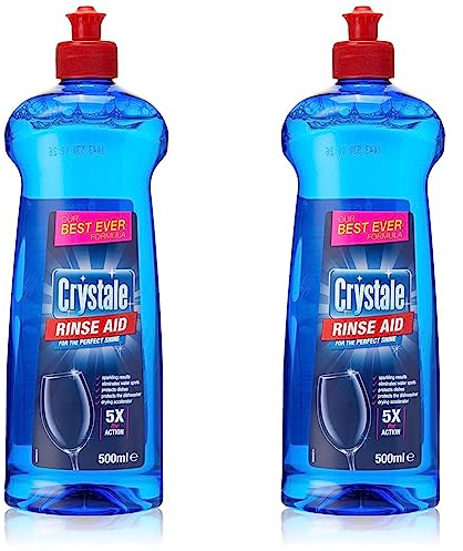 Crystale Total Action Dishwasher Rinse Aid, Streak Free Formula, 500 ml (Pack of 2)