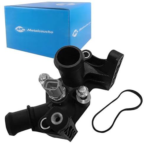 Metalcaucho 45031 Kühlmittelflansch mit Dichtung mit Sensor ohne Thermostat Kompatibel mit FORD Fiesta Mk5 Schrägheck JH1, JD1, JH3, JD3 1531004 7M5G8K556AC 1098780