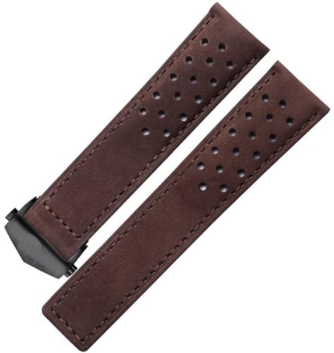 AVIMYA Echtes Lederarmband für Tag Heuer Uhrenarmband mit Faltschließe 20mm 22mm Grau Schwarz Braunes Rindslederband ShaoSu