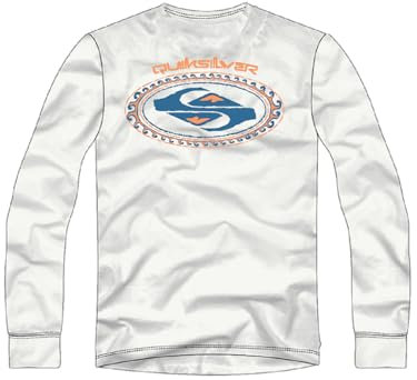 Quiksilver Regular Fit Long Sleeve Tees - Second Skin (White, Medium)