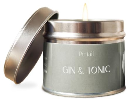 Pintail Candles Classic Tin (Gin and Tonic Home Fragrance) Scented Candles Long Burning (35 Hour Burn Time), Hand-Poured Scented Candles Gifts for Women - Genuine Pintail Candle Gift