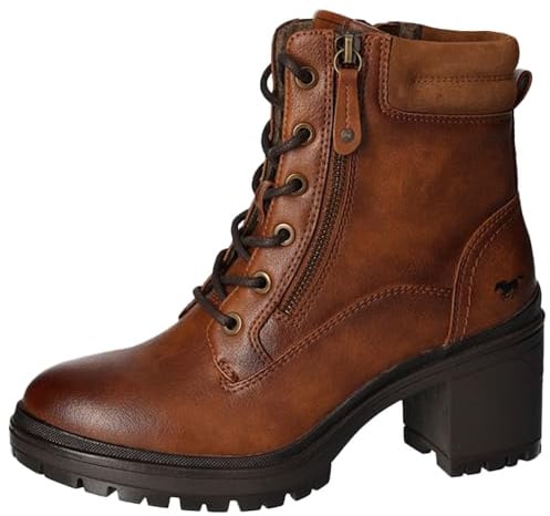 MUSTANG Damen Stiefelette Zierreißverschluss Blockabsatz 1409-506, Größe:40 EU, Farbe:Braun