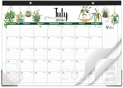 deskalender 2024-2025 - 18 monate deskalender, JUL 2024 - DEC 2025, desktop kalender 2024-25, 17 x 12 Large deskalender with cutting lines, corner protectors, notesschnitt