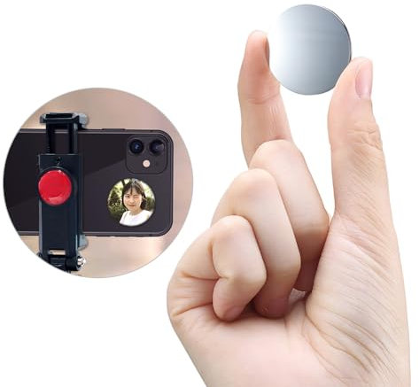 Gecheer Miroir Autocollant Compact pour Téléphone, Plaques Métalliques pour Selfie, Smartphone Mirror Vlogging Live Streaming Compatible avec la Plupart des Photos, Vidéos