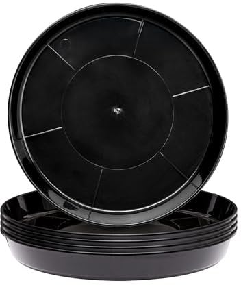 Garronda Blumentopf Untersetzer GD-0026 (5 Stück Schwarz, ⌀ 40 cm H 5,2 cm)