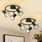 Glitzerlife Deckenstrahler 3 Flammig Rund Deckenspots - 2ER Deckenleuchte E14 Schwarz Retro Schwenkbar Industrial Küchenlampe Metall für Schlafzimmer Wohnzimmer Arbeitszimmer Flur Keine Leuchtmittel