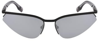 KARL LAGERFELD Unisex Adult Sunglasses KL352S - Black with Solid Grey Silver Mirror Lens