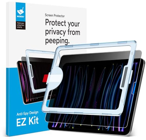 MOBDIK 1 Pezzi Privacy Pellicola Protettiva per iPad Pro 12.9 Pollici (2022 & 2021 & 2020 & 2018) Anti Spia, 9H Vetro Temperato, Kit EZ