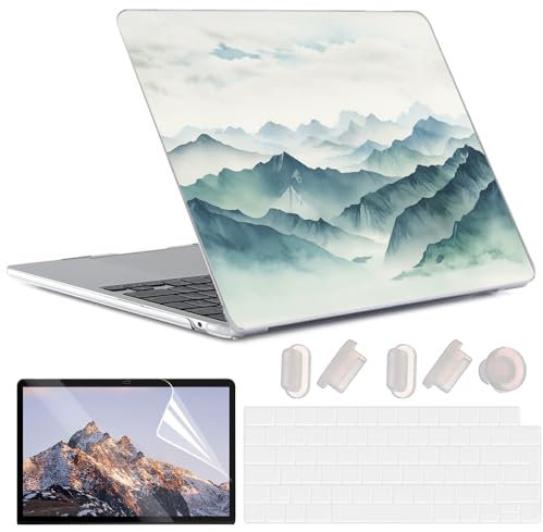 Yadiyeye Hülle für MacBook Air 13,6 Zoll M3 M2 2024-2022 Freisetzung A3113 A2681, Ultradünne Hartschale Schutzhülle Snap Case für Mac Air M2 13 Zoll- Landschaftsmalerei 04
