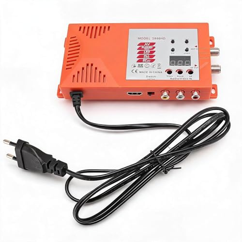 Modulator RF HDMI, HD Multimedia Interface AV zu RF Modulator PAL NTSC HD 1080P Koaxial RF Modulator mit Antennenanschluss Kanalschalter 100-240V (AC 110V-240V EU-Stecker)