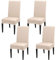 Stuhlhussen 4er Set, Stretch Abnehmbare Waschbar Stuhlbezug, Hussen für Stühle, Stuhlbezug Sitzfläche, Geeignet für Hotels, Bankette, Restaurants, Familien, Gebrochenes Weiß