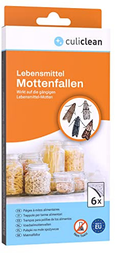 culiclean 6X Mottenfalle Lebensmittel, Lebensmittelmotten anzeigen, Lebensmittelmottenfalle, Küchenmottenfalle Klebefallen statt Schlupfwespen, Motten Küche Küchenmotten Mottenmittel