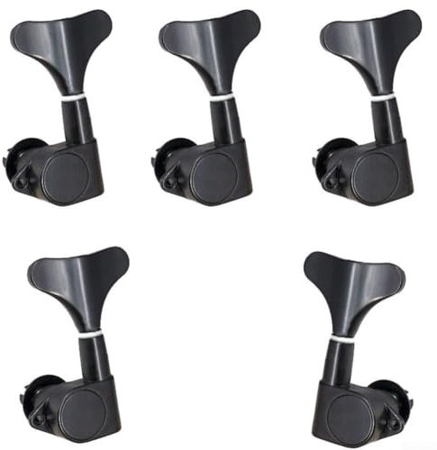 Lot de 5 accordeurs à cordes pour basse, parfaits pour les musiciens et les amateurs (4L1R Noir)