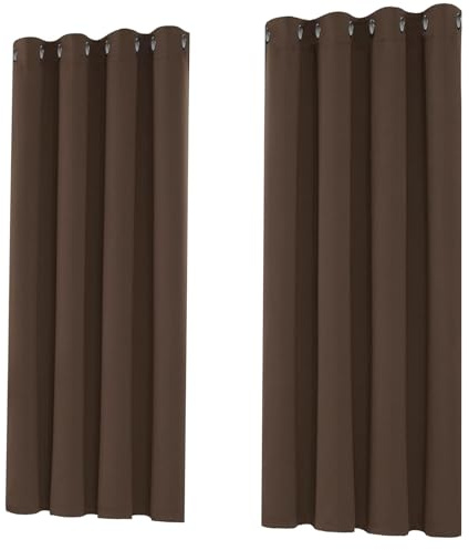 Cortinas Salon Opacas 2 Piezas 60 x 70 cm Anti Luz Cortina Aislantes Frio y Calor Cortina Dormitorio Opaca 2 Piezas para Dormitorio, Salón, Marrón