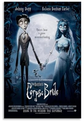 Poster Corpse Bride, Ästhetik, Leinwand, Wandkunst, Wohnzimmer, Poster, moderne Heimdekoration, Druckposter, Heimbüro, Dekoration, Leinwandposter, Kunstposter, Dekoration, ungerahmt, 30 x 45 cm