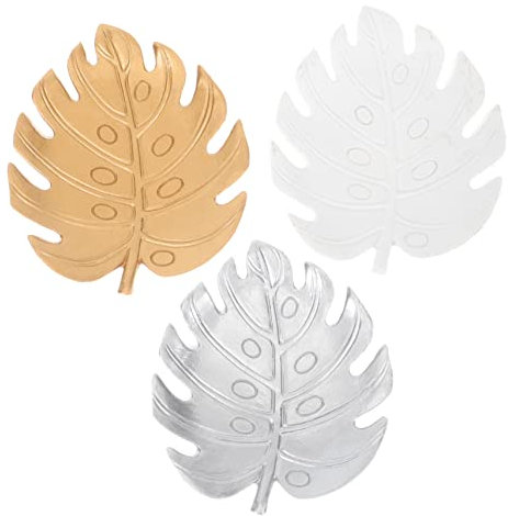 MUSISALY Plateau À Bijoux En Résine 3pcs Plateau À Bibelots Forme De Feuille Présentoir À Bijoux Porte-bagues Support De Bague